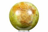 Polished Green Opal Sphere - Madagascar #257247-1